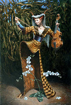 Art by Michael Cheval at Couture Fashion Week New York