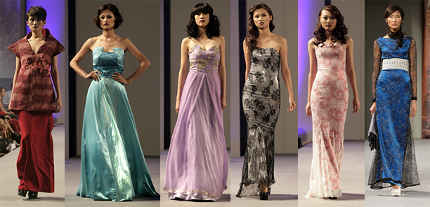 Vietnam's Next Top Model finalists walk the runway at the Andres Aquino fashion show, Couture Fashion Week New York